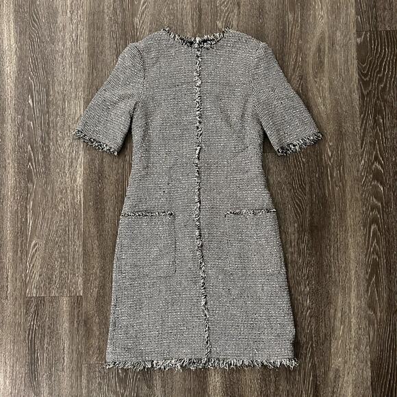 EUC L.K. Bennett London DR Nessa Black Cream Tweed Shift Dress Size 4 Wool EUC - Picture 2 of 14